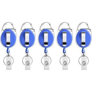 Retractable Badge Holder with Carabiner Reel Clip and Key Ring for ID Card 10 Pi